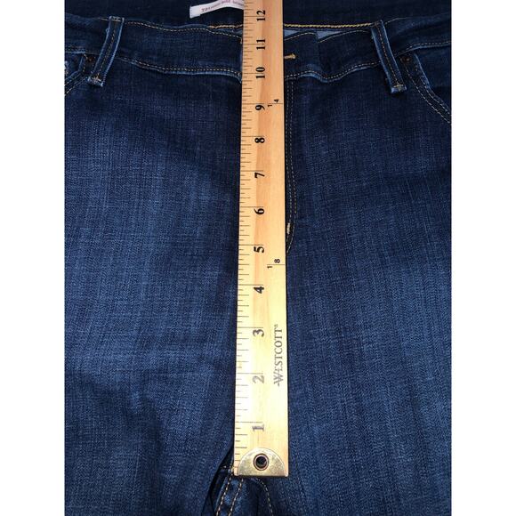Levis Jeans 721 High Rise Skinny 16W Blue Raw Hem Stretch Dark Wash 5 Pocket - Picture 5 of 7
